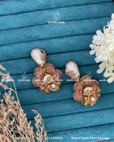 Nooré Floral Pearl Earrings | ZAROSH JEWEL Pink